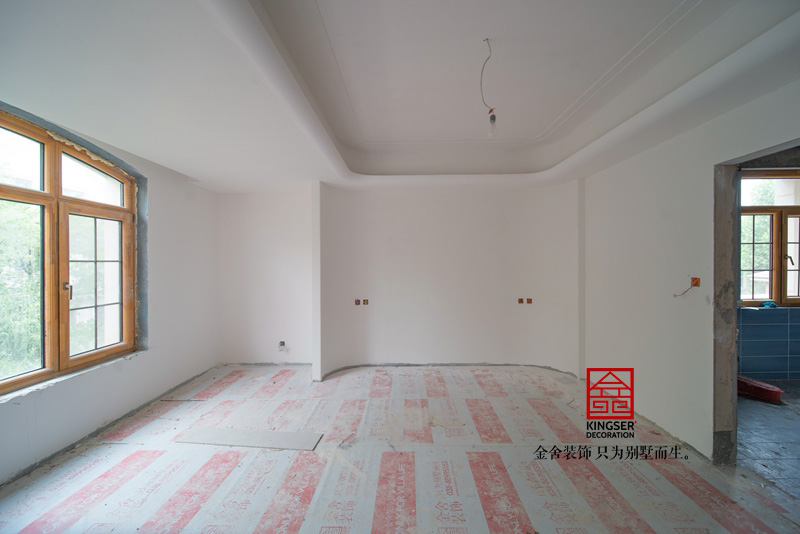 石家莊別墅裝修原河名墅施工現場