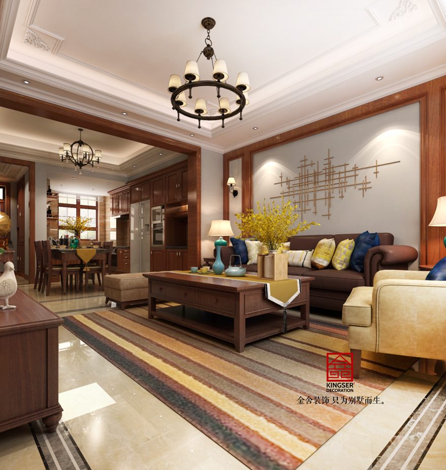 西山林語190平米美式風格裝修效果圖