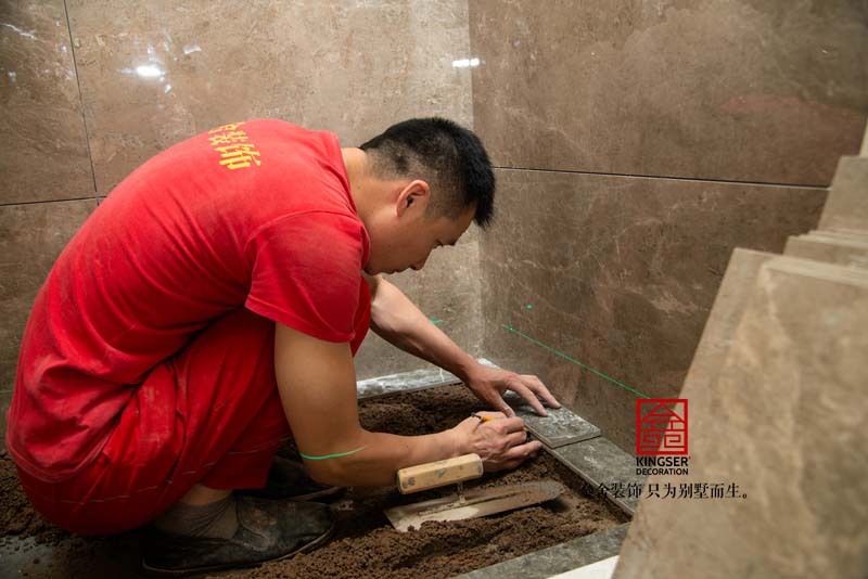 原河名墅400平米中式風格裝修施工工地