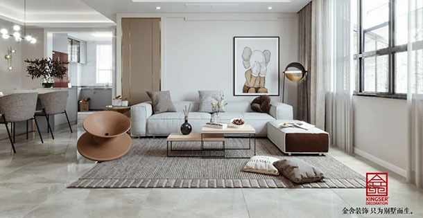 融創中心137平米輕奢風格裝修案例賞析