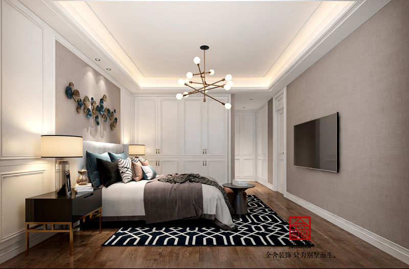 國赫天著現代輕奢風格裝修效果圖-臥室