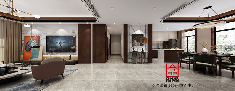 融創中心217㎡新中式風格玄關效果圖