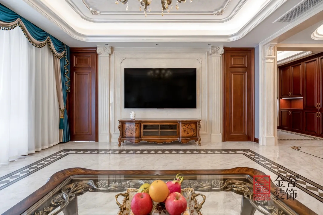 榮盛華府歐式風格裝修實景圖-客廳