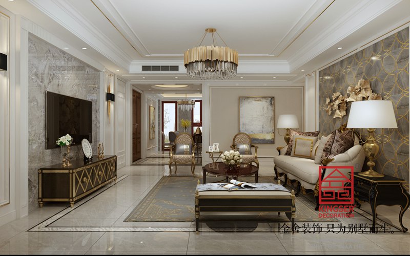 榮盛華府185㎡歐式風格裝修設計