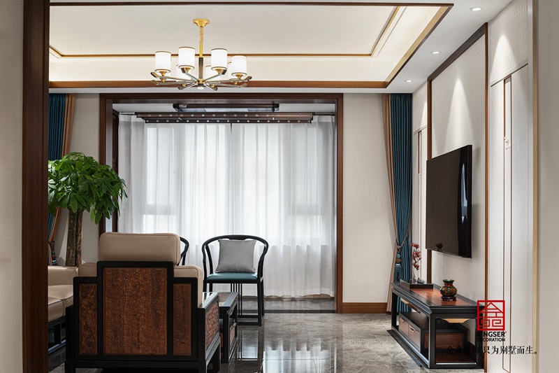保利拉菲公館中式風(fēng)格裝修實景圖
